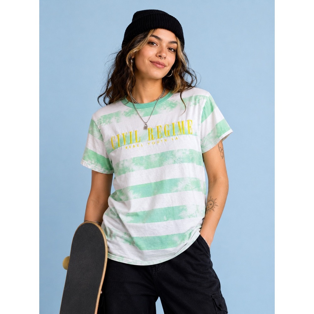 Civil Regime‎ Rebel Youth LA Green Tie Dye T Shirt S Streetwear Urban Grunge